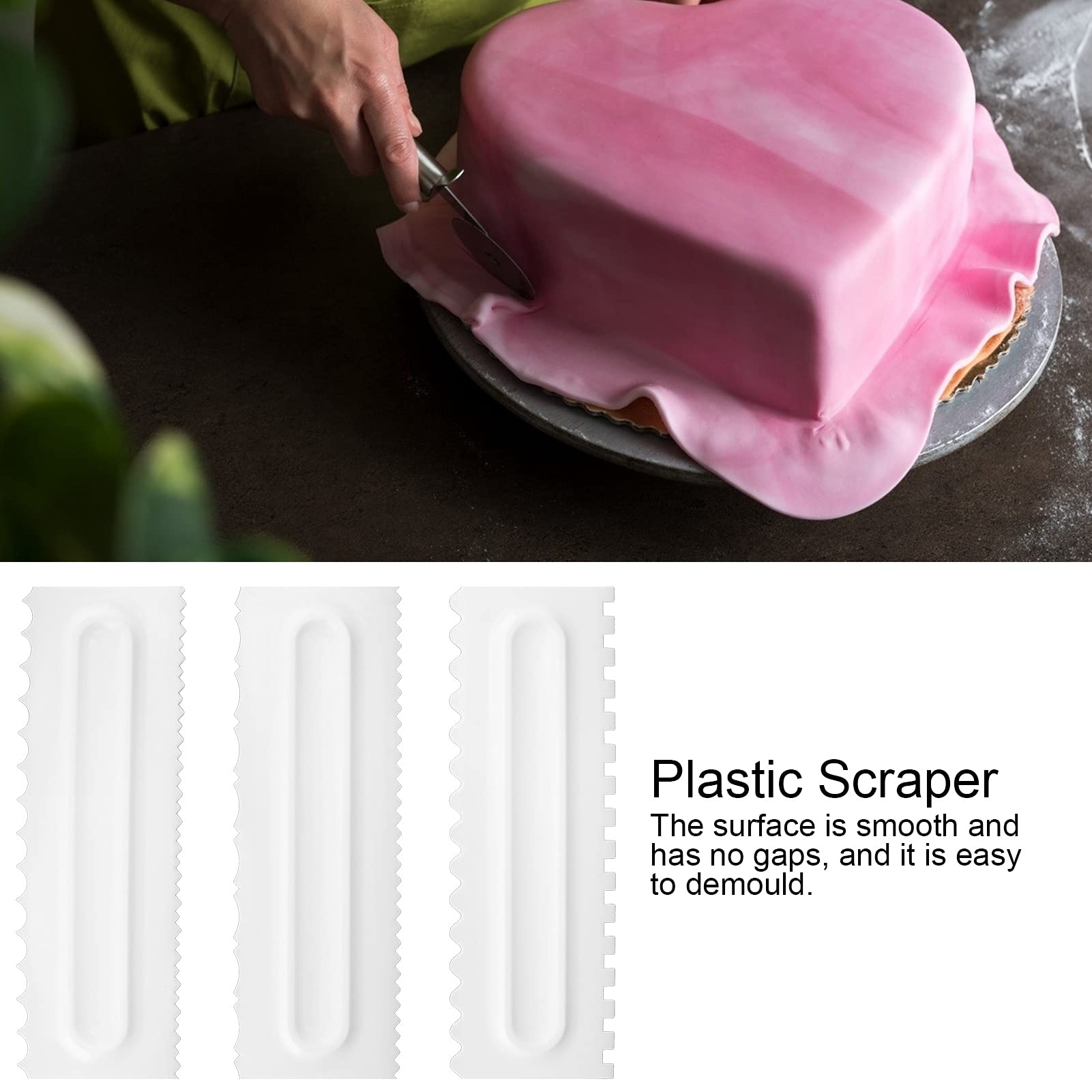 Raschietto Per Torta - 4 Pezzi Raschietto Per Torta Strumento Fai da Te Per Uso Alimentare a Dente di Sega Glassa Per Torta Più Liscia Per Crema al Burro Mousse alla Crema