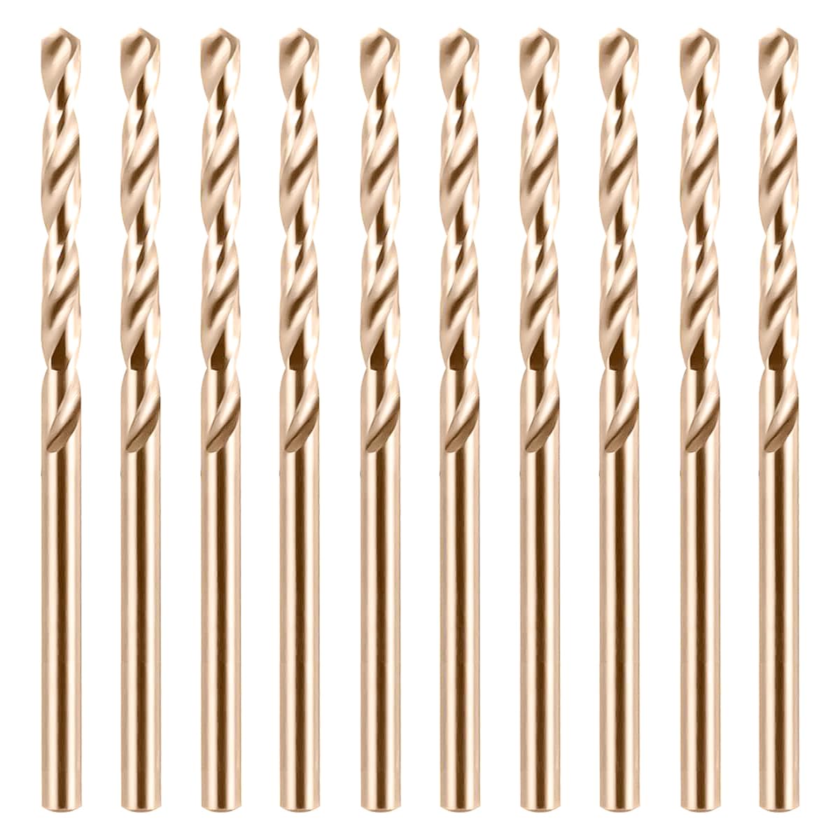 Cobalt Drill Bit Set 3.5mm - 10pcs, M35 Twist Drill Bits Straight Shank, 3.5mm High Speed Steel Drill Bits for Drilling in Hard Metal, Stainless Steel, Cast Iron