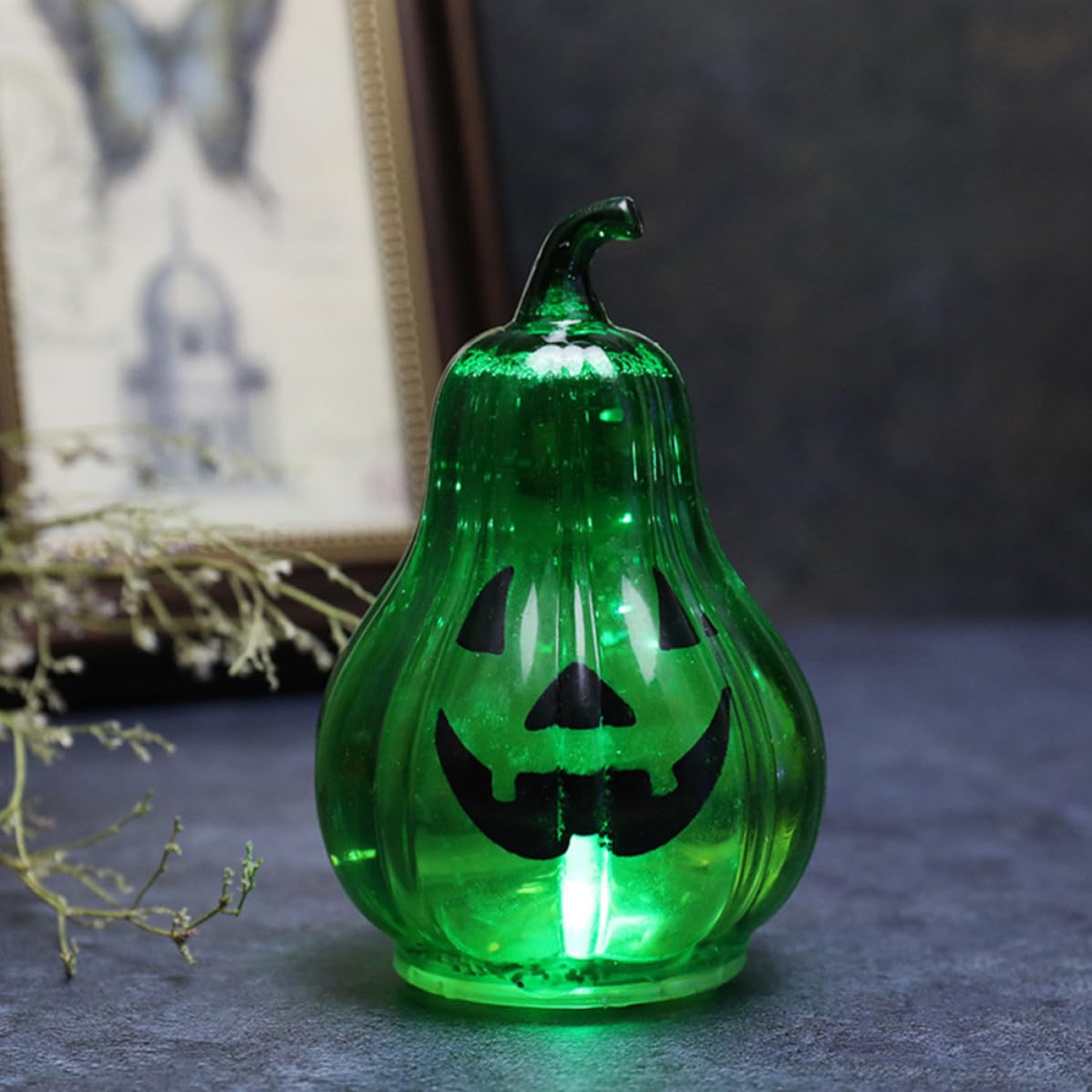 3 Pezzi Luce Zucca LED Halloween in Pvc, Decorazione Luminosa