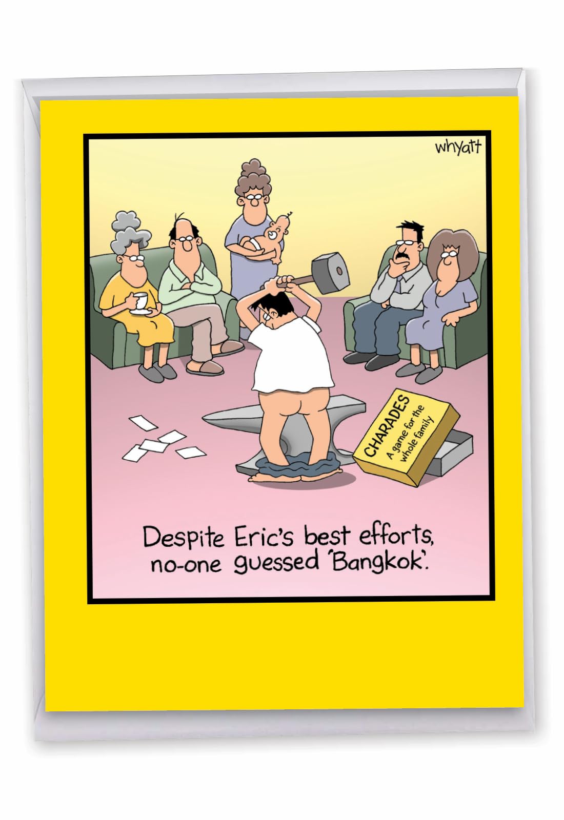 NobleWorks1 Large Happy Birthday Card with Envelope (8.5 x 11 Inch) - Funny Cartoon Humor (Buyer Discretion Advised) - Bangkokless J8394BDG