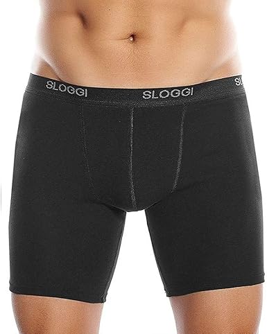Sloggi Mens Basic Long Shorts Single Pack Black - X-Large : Amazon.co.uk:  Clothing