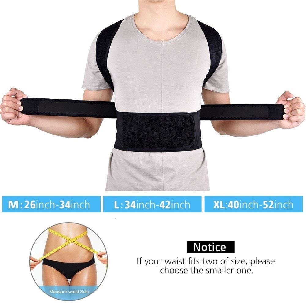 Espalda Corrector Hombro Lumbar Cinturón Soporte la Columna Ajustable Corcha de Postura Adulto Correos Cuidado y relajación del Cuerpo