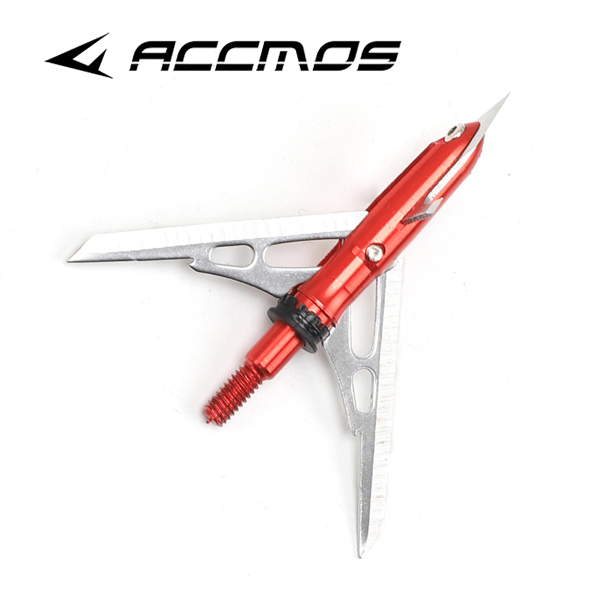 ACCMOS 6/12 Pezzi Freccia Broadhead Punte di Freccia da Caccia 100 Grani per Arco Compound Arco Ricurvo Tiro a Segno Caccia Accessori per Frecce (12 PCS)