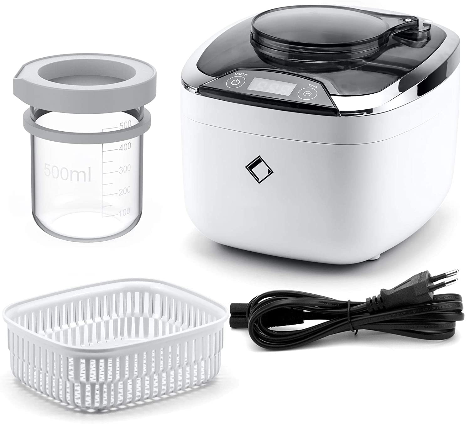 Life Basis Limpiador ultrasónico Joyería 870ml Professional con Vaso y Tapa de 500 ml [Versión actualizada]