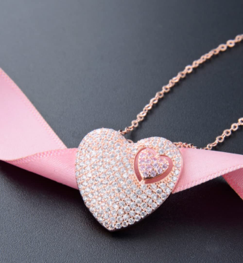 Collana Girocollo Cuore Argento 925 Donna - Gioiello Regalo UK