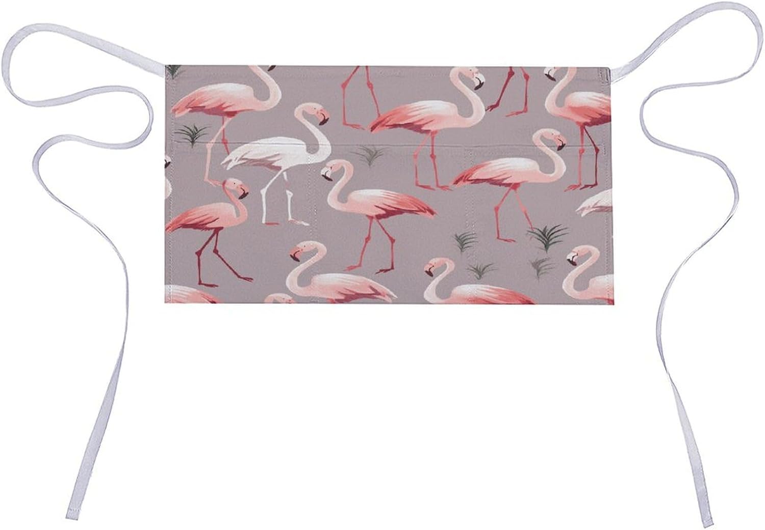 Pink Flamingo Pattern Apron Waterproof Chef Works Half Bistro Server Apron Adjustable Waist Half Apron With Pockets for Men Women Soft Cooking Apron