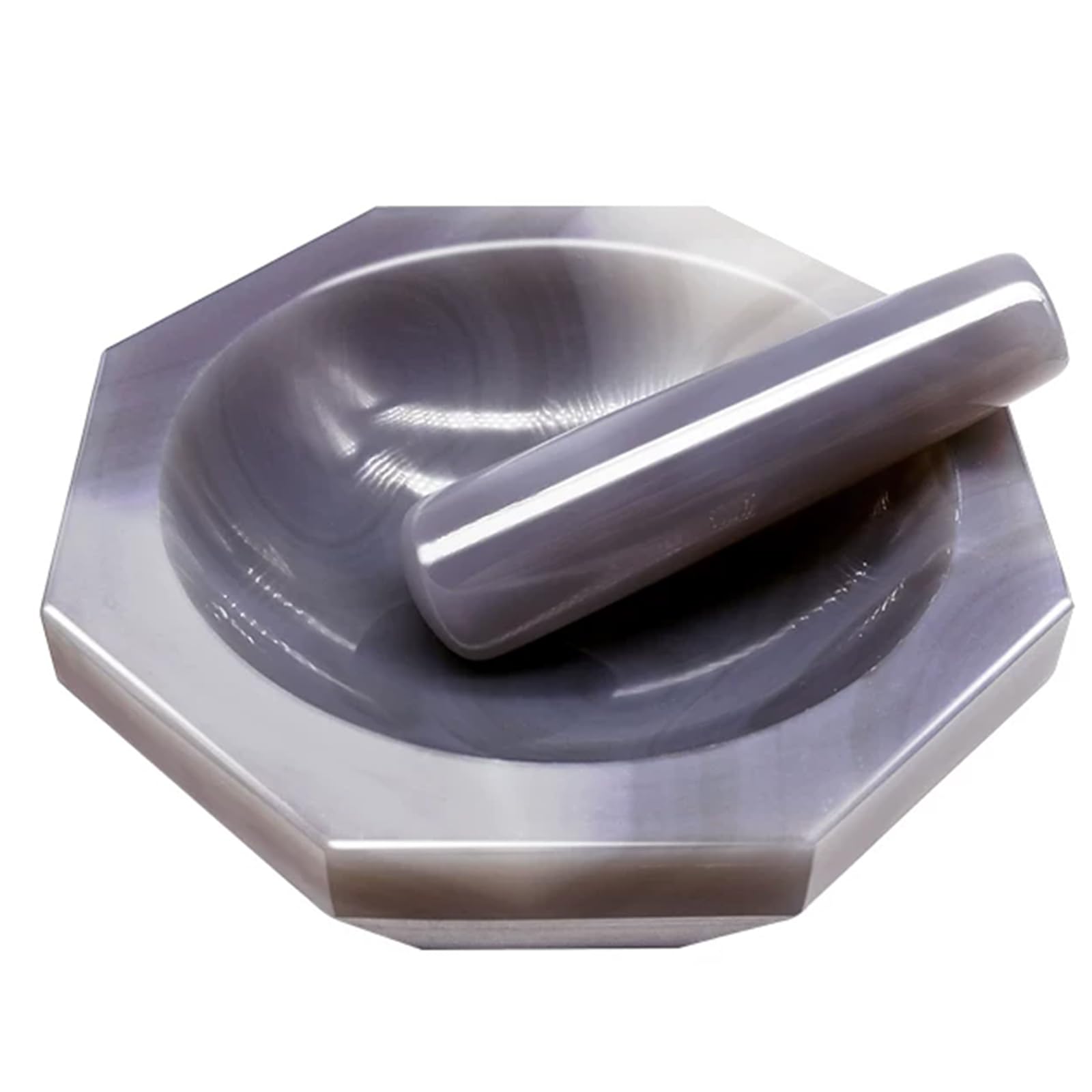 Vituord Lab Natural Agate Mortar, Wear-resistant Agate Grinder, With Pestle, Hardness 7-7.2, Internal Smooth, For Laboratory Classroom Research 120mm