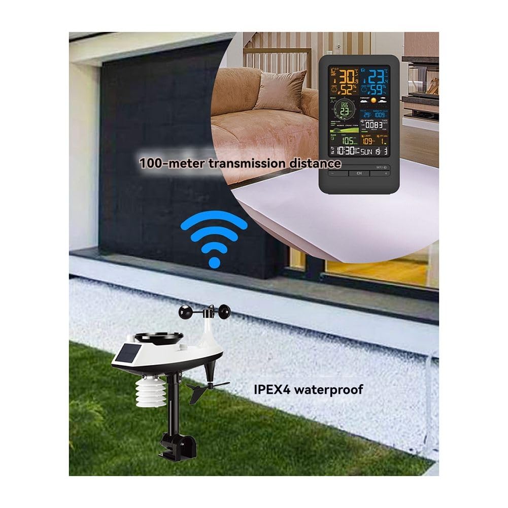 Tuya inteligentna stacja pogodowa WiFi, cyfrowy termometr, czujnik wilgotności, jakość powietrza, wskaźnik światła, monitor wewnętrzny do domu