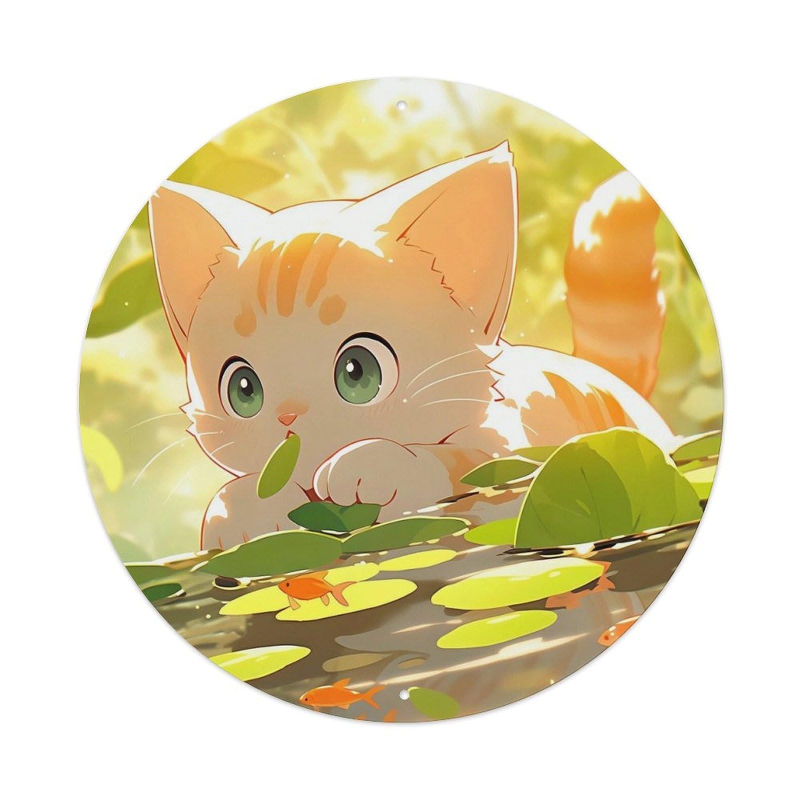 Cute Kitten Animal Artwork Metal Tin Sign