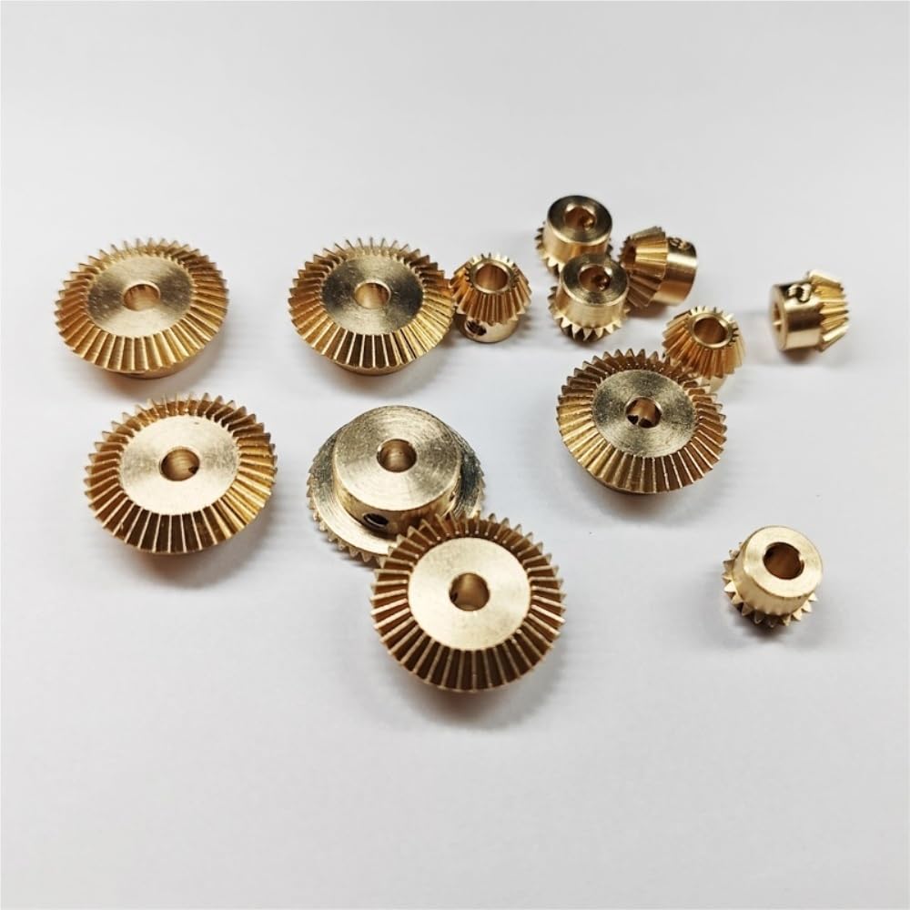 Getriebe 1 Set 1:2 Getriebe Messing Kegelrad 90 Grad Gehrung Konisches Ritzel 0,5 Modul 20 Zähne 40 Zähne DIY Statische Modifizierung Lenkrichtung(20T 4mm 40T 6mm bore)