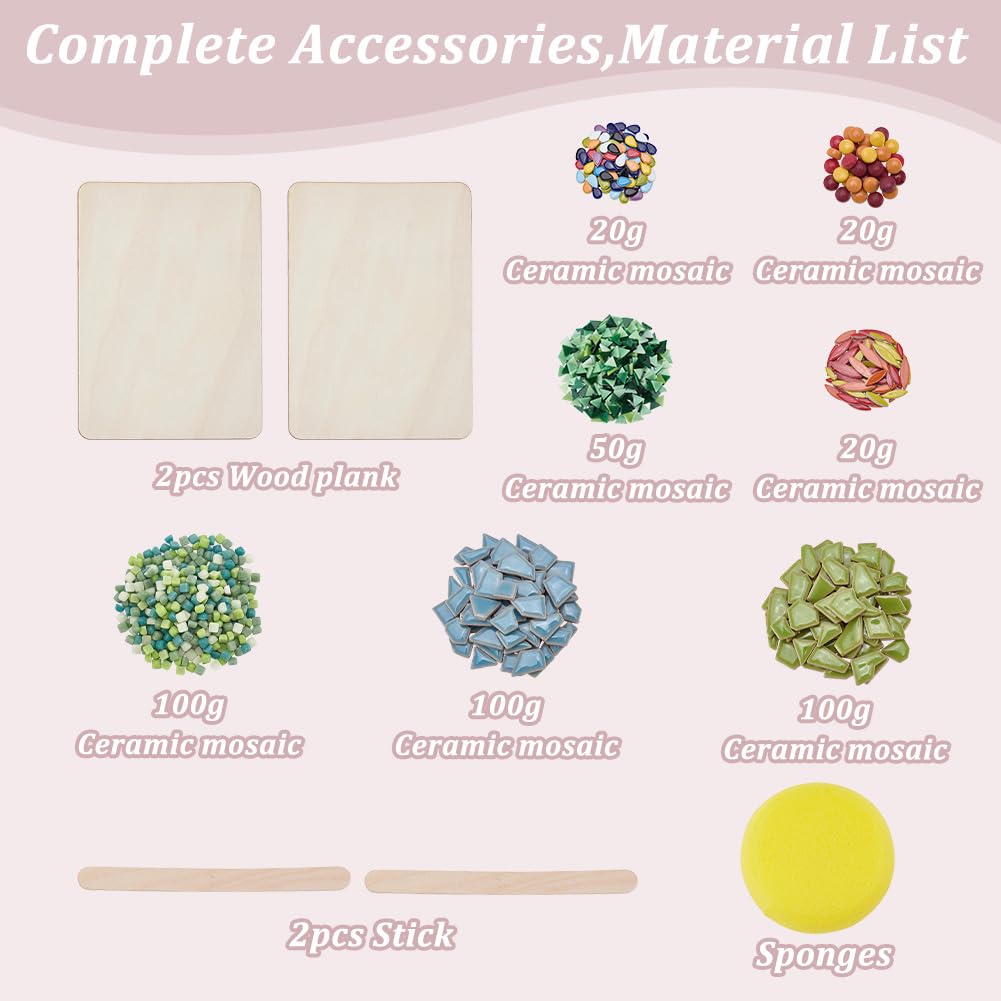 WEBEEDY Juegos de mosaicos para adultos con base de madera, manualidades, flores, mosaico, juego de arte y artesanía con instrucciones para principiantes, decoración del hogar, regalo de cumpleaños