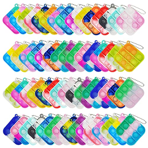 120 Pcs Mini Pop Bubble Fidget Toys, Silicone Keychain Small
