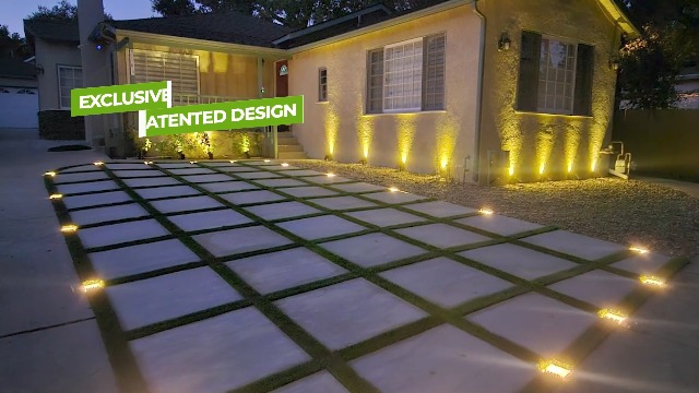Image of LUMENGY Paver Light 3x8 Inch (2.95x7.87), 2700K Warm White, Glare-Free Brick Lighting for Driveways, Walkways, Pool Decks and Patios, 12V Hardwired, IP67 Waterproof, Drive-Over Rated