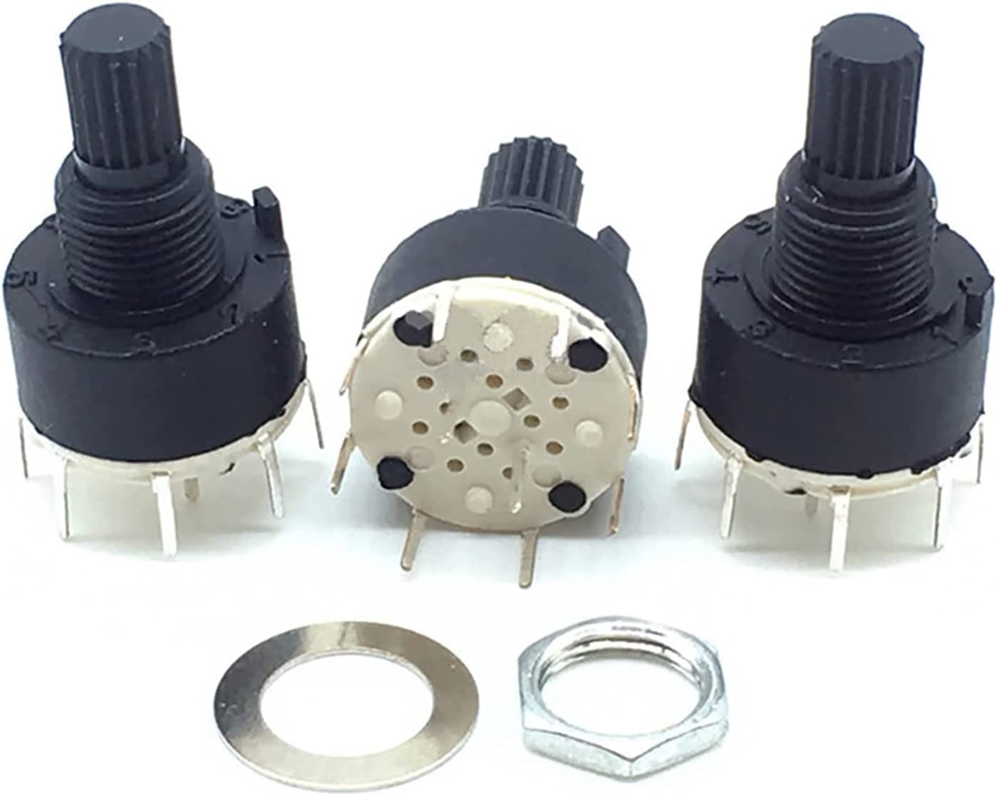 AQHYEBNSR Rotary Encoder 2 Pole 3/4 Position SR16 16mm Plastic Band Switch DC60V 0.3A 15MM Flower Axis Round(2 pole 4 position)
