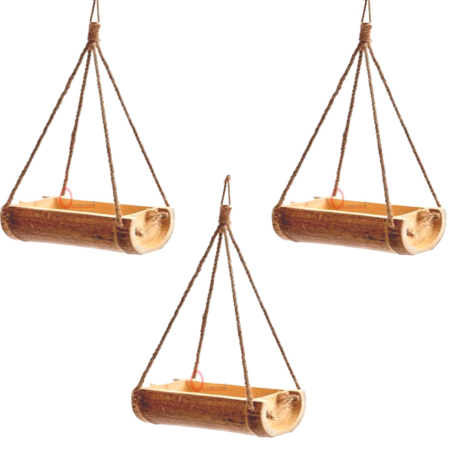 LIVEONCE Bamboo Open Feeder for Birds Natural Bamboo Pack of 3- Color -Natural (Green to Pale Yellow) (B0B431GSBV) Amazon Price History, Amazon Price Tracker