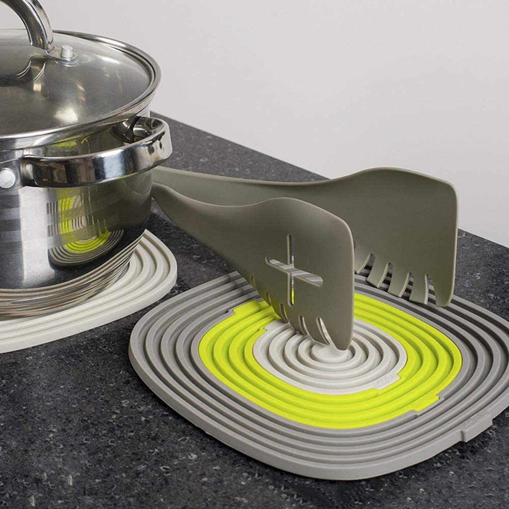 Ubersweet® Pawaca 3 in 1 Silicone Trivet Mats Non-Slip Cup Coaster Placemats Multifunctional Heat Resistant Pot Holders Kitchen Accessories: Color 1