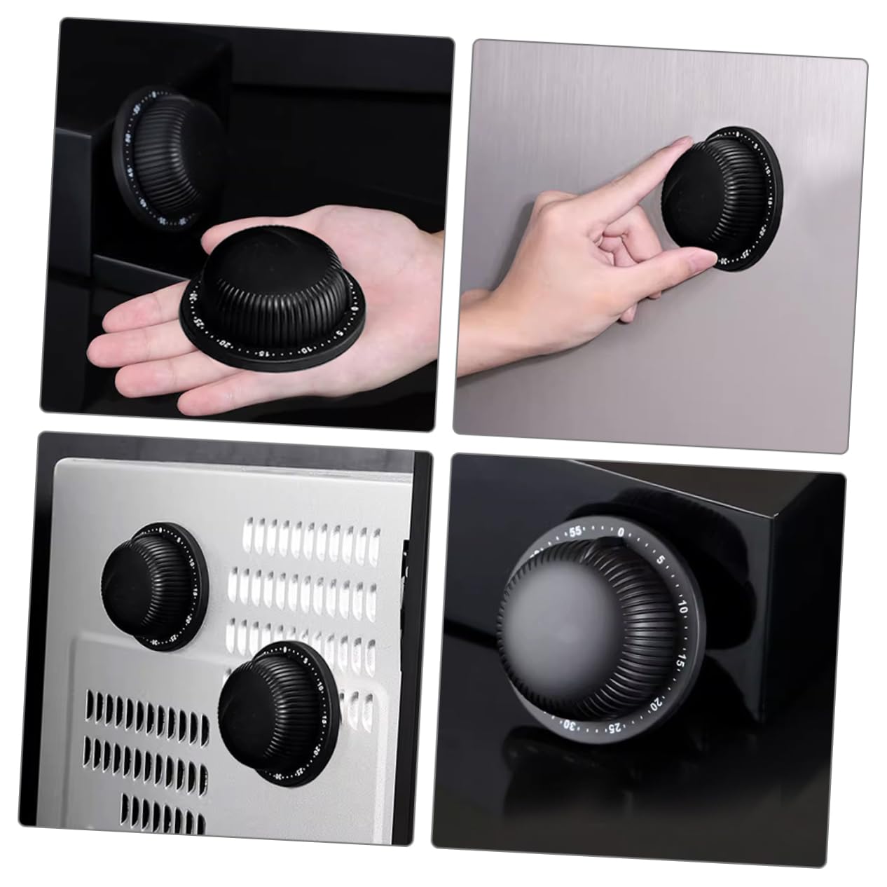 3 Pièces minuterie de Cuisine Enfants minuteries pour pomodoro Cuisson Mignon minuteries de Cuisine mécaniques Rappel mécanique Minuterie Manuelle Plastique Noir
