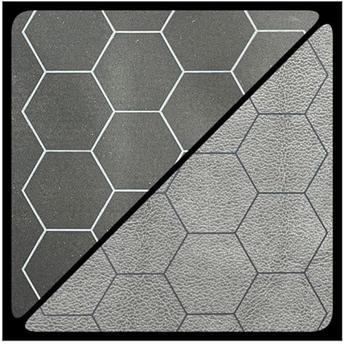 Chessex Alfombra de juego  Mat 1" Hex 2 caras NegroGris Alfombra de batalla de dos colores  Suave y resistente  Compatible con juegos de rol de mesa