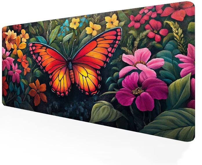 Tapis de souris fleur XXL 1000x400x3mm tapis souris gamer antidérapant lavable PC