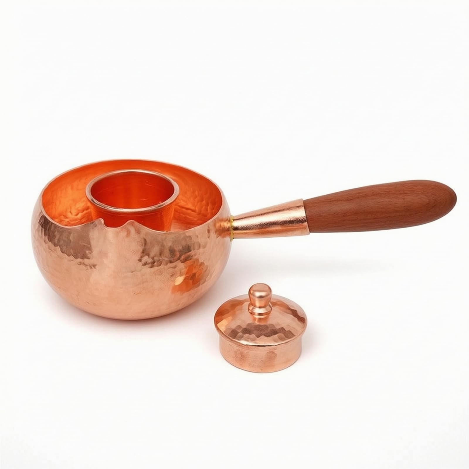 Tetera con Colador Integrado Martillada Tetera Cobre Cómodo Vajilla para Aficionados Al Té