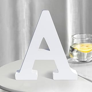White Wooden Letters 8 Inch for Wall Decor,Large Unfinished Wood Letters for Home,Wooden Alphabet Letters for Crafts,Standing Garden Board or Room Name Signs DIY Carft (A)