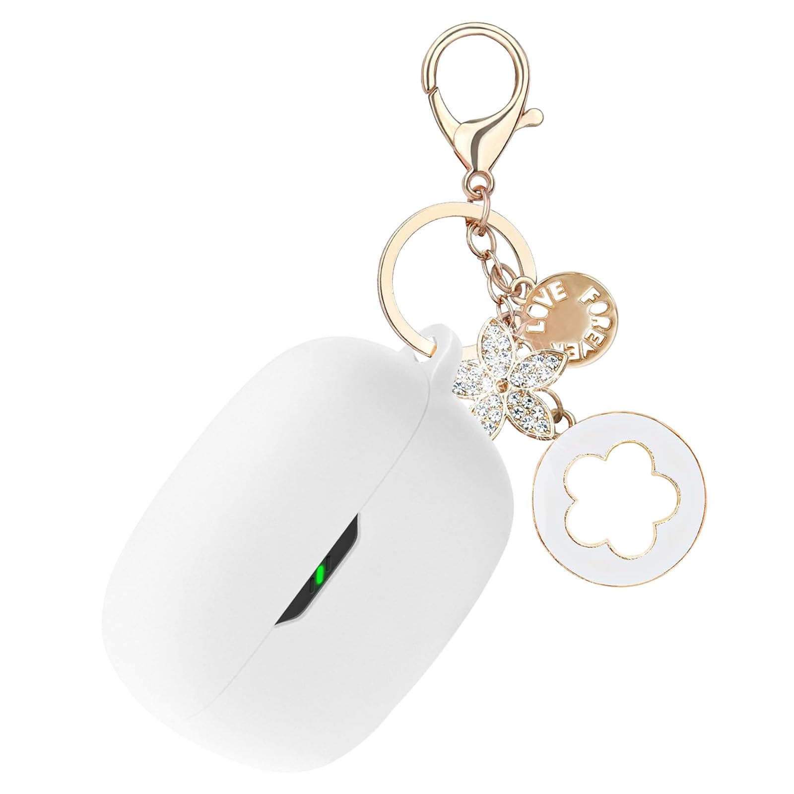 Ziseyoru Case Cover Compatible with JBL Vibe Beam/JBL Vibe 200TWS, Soft Silicone Earbuds Case with Bling Keychain Accessories Shockproof Protective