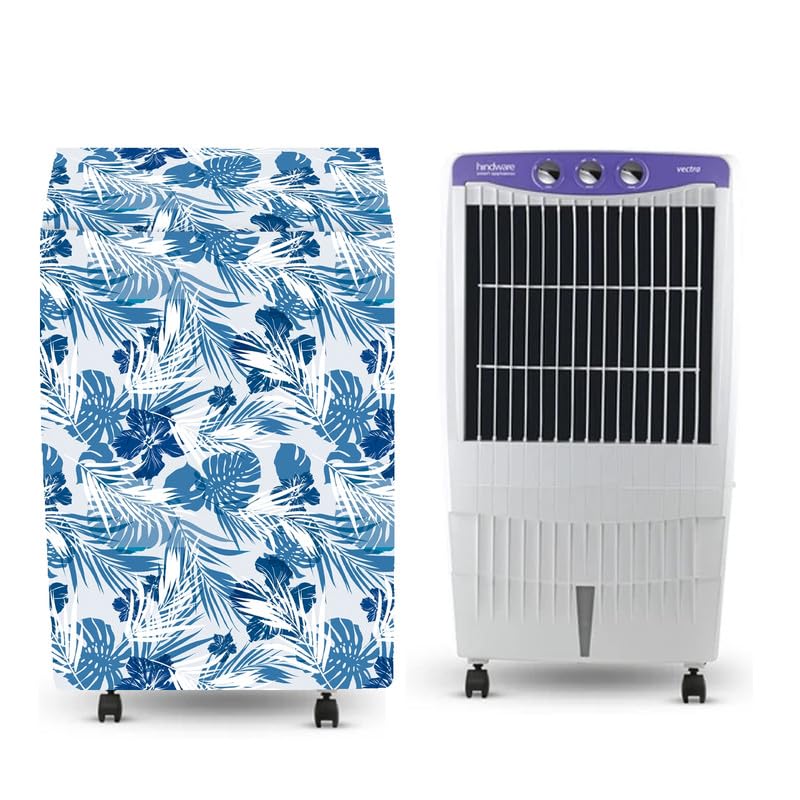 Image of Cooler Cover Compatible For Hindware CD-168501HLA 85-Litres Desert Air Cooler Waterproof, Dustproof, Size(LXBXH) 67.31 X 53.34 X 110.49 Cm, White Blue.
