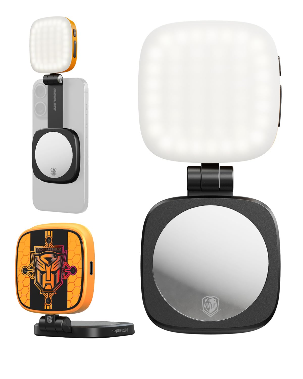 SMALLRIG Magnetyczna lampa do selfie do iPhone'a, lampa do telefonu z lusterkiem, natychmiastowe mocowanie do MagSafe, do selfie, wideokonferencji, Vibe P48 BumbleBee Edition - 5513