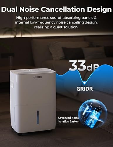 Miniatura 5 de Deshumidificador Energy Star de 2500 pies cuadrados para sótano, máximo 42 pintasD, tanque de agua de 5.5 L, deshumidificadores para el hogar,