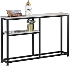 DlandHome Console Table 47.2inches with Open Storage Shelf Entry Hall Table Living Room Table Sofa Table for Living Room & Entryway, Maple DX-122-DCA