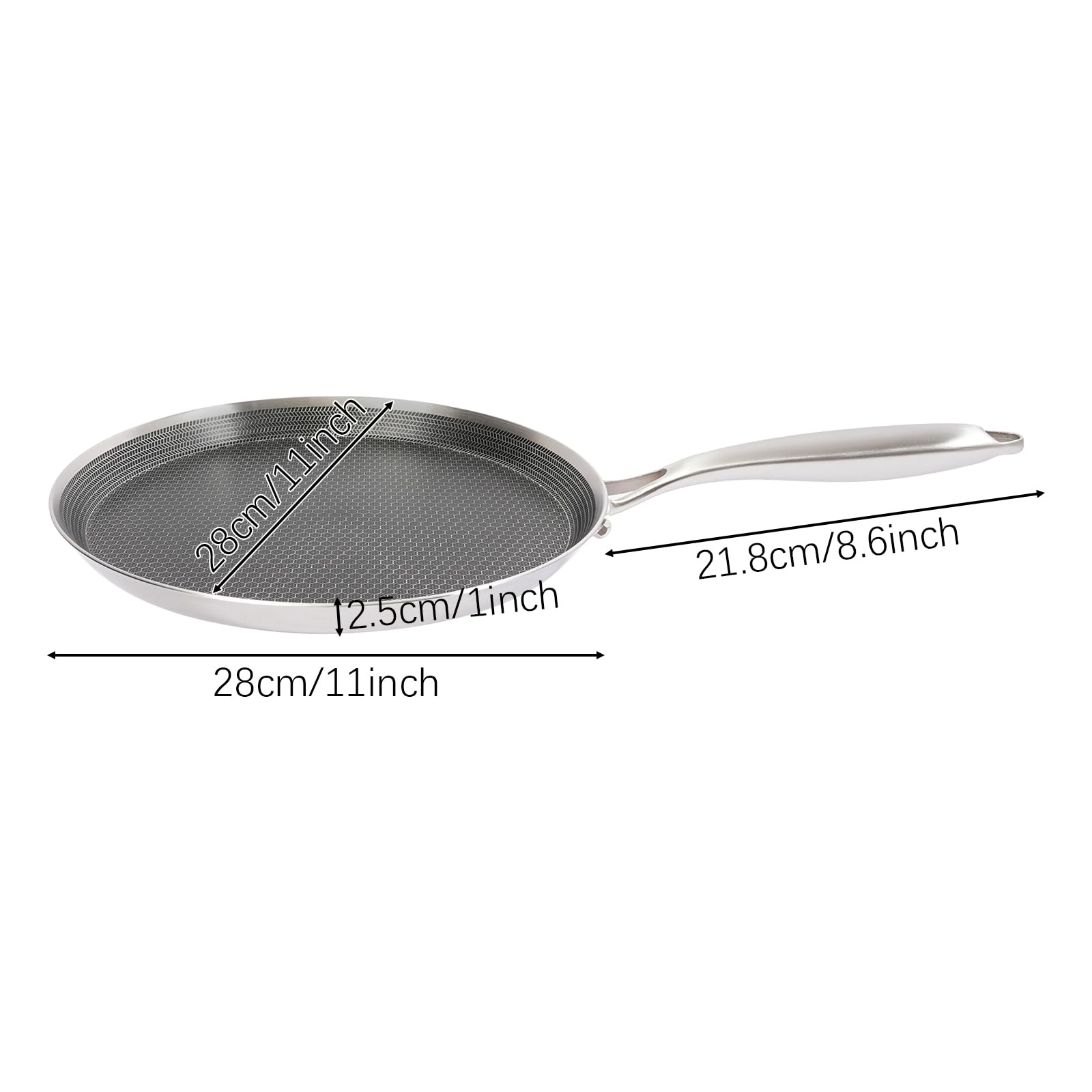 Giciashop Stainless Steel Crepe Pan, 11