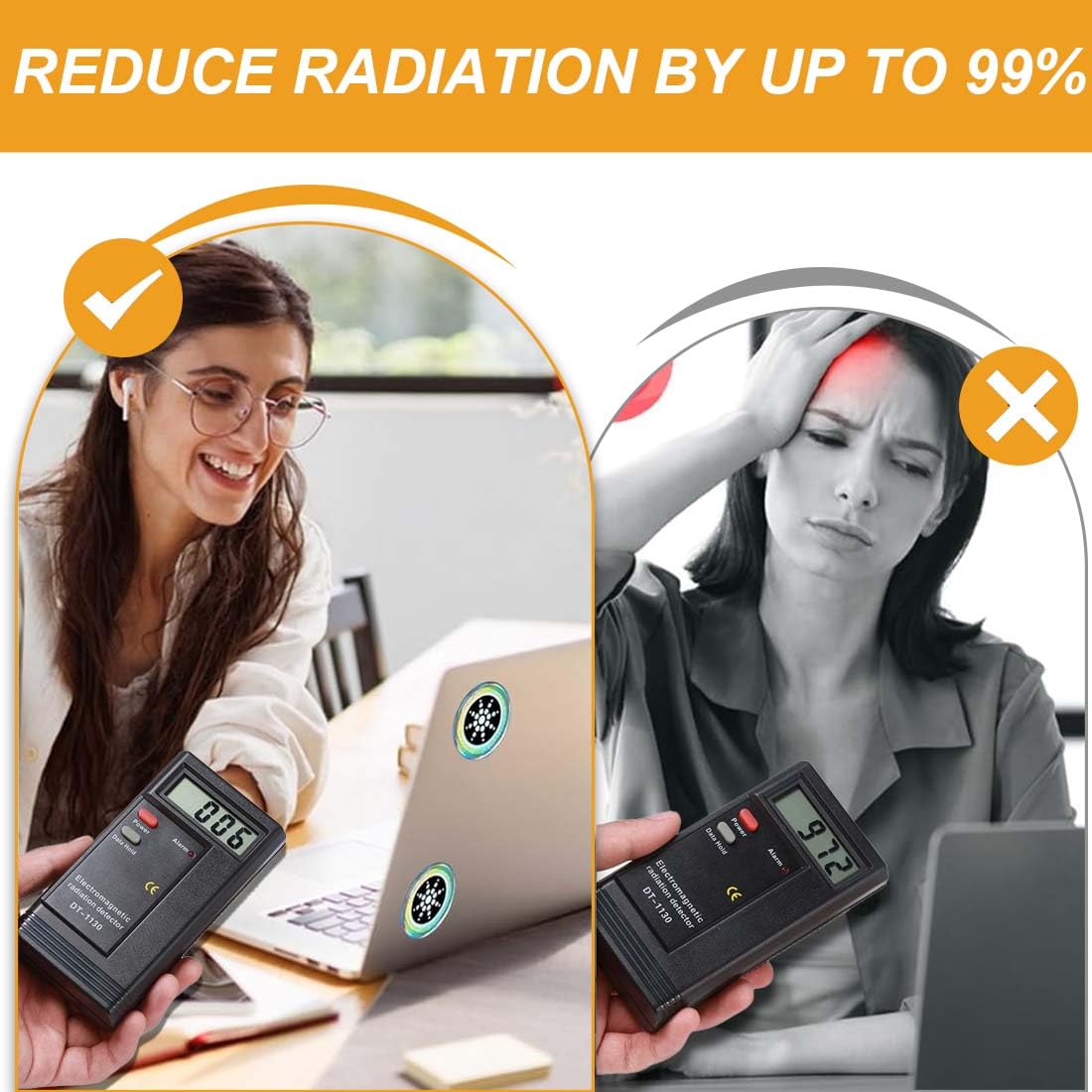 10 pezzi protezione radiazioni cellulare, adesivi per la protezione dalle radiazioni dei cellulari per cellulari, laptop, tablet (oro + argento)