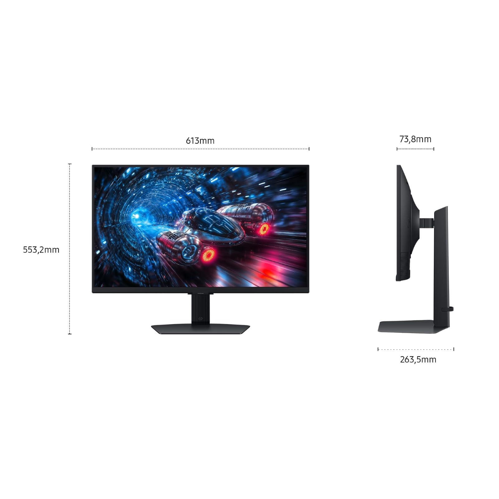 Samsung Monitor Gaming Odyssey G7 (S27FG702EU), Flat, 27'', 3840x2160 (UHD 4K), HDR10+, IPS, 180Hz, 1ms, Compatibilità G-Sync, HDMI, Display Port, Ingresso Audio, HAS, Pivot