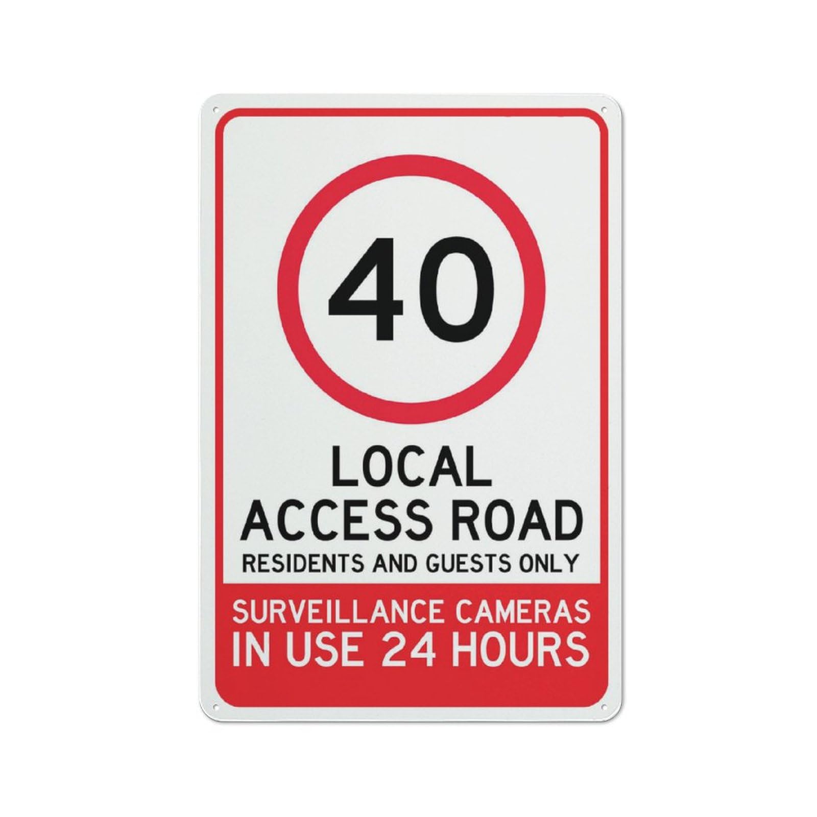 40Km Local Access Road Sign 12X8 Inch Aluminum Uv Ink Printed For House And Business