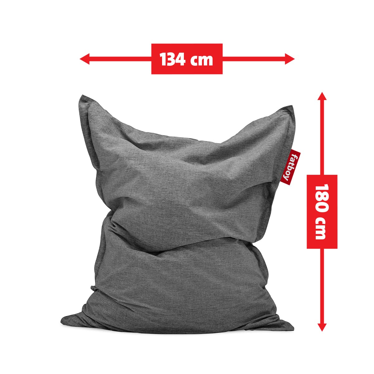 Fatboy® The Original - Pouf per esterni, 180 x 140 cm, motivo: Bean Bag/Cuscino/Poltrona XXL, Classica per esterni, colore: Grigio Roccia
