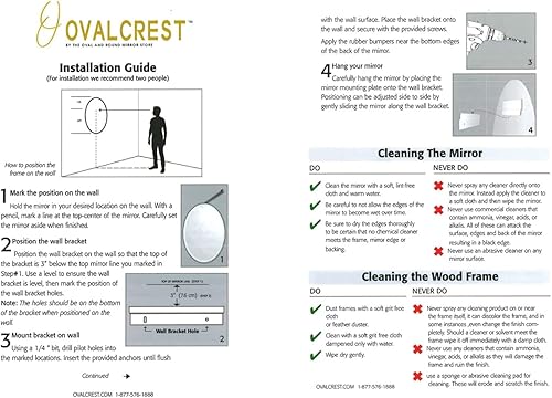 Vista 8 de OVALCREST - Oval Wooden Beveled Wall Mirror for Home Decor, Bathroom, Vanity, Bedroom, Living Room, Hallway - London Style (Gold Spray) 17.1 x 13.1