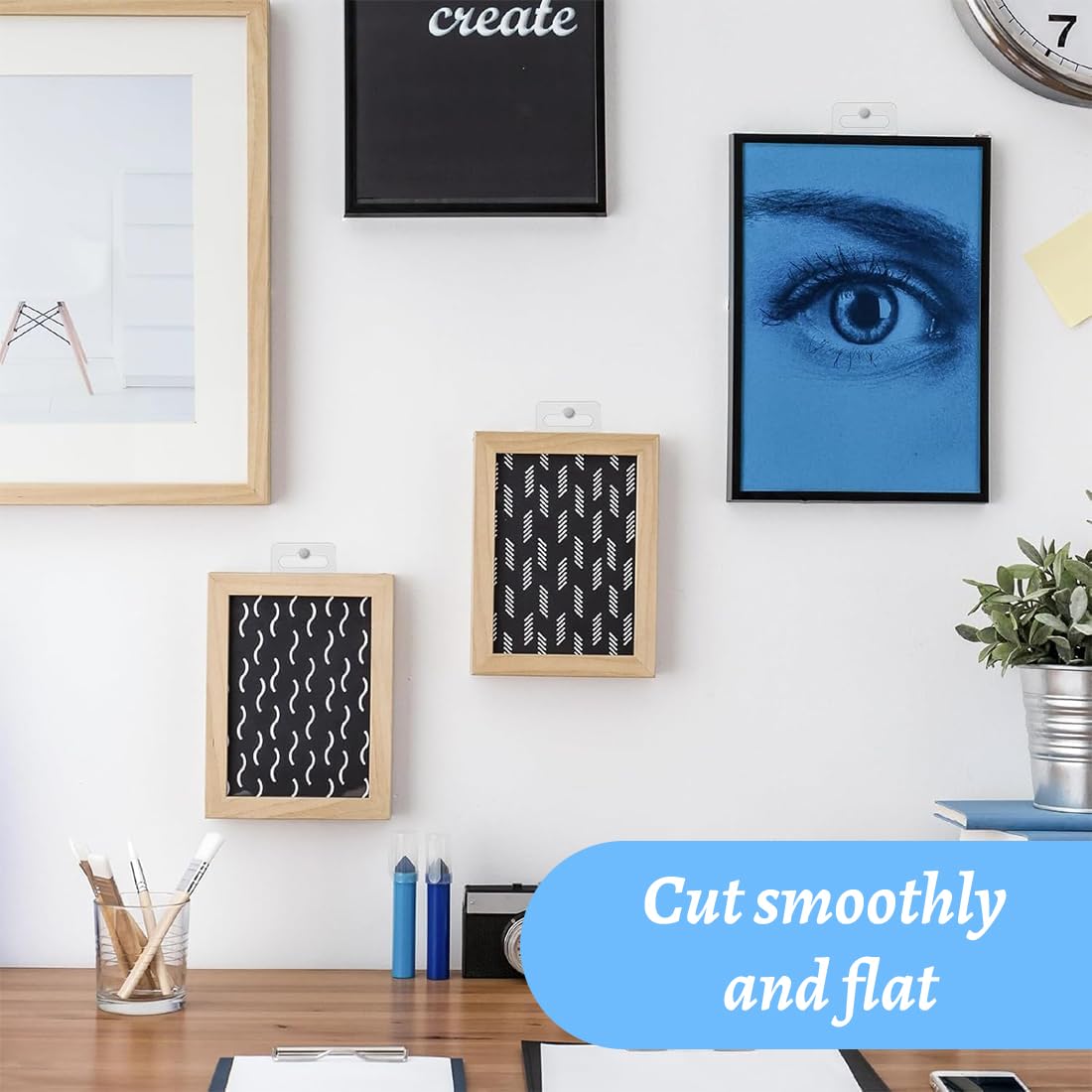50 pcs Ganci autoadesivi per quadri, Etichette Display Pieghevoli, Attaccaglie Adesive, linguette adesive trasparenti, Ganci Flessibili, da appendere per poster, foto, dipinti (30mm x 25mm)