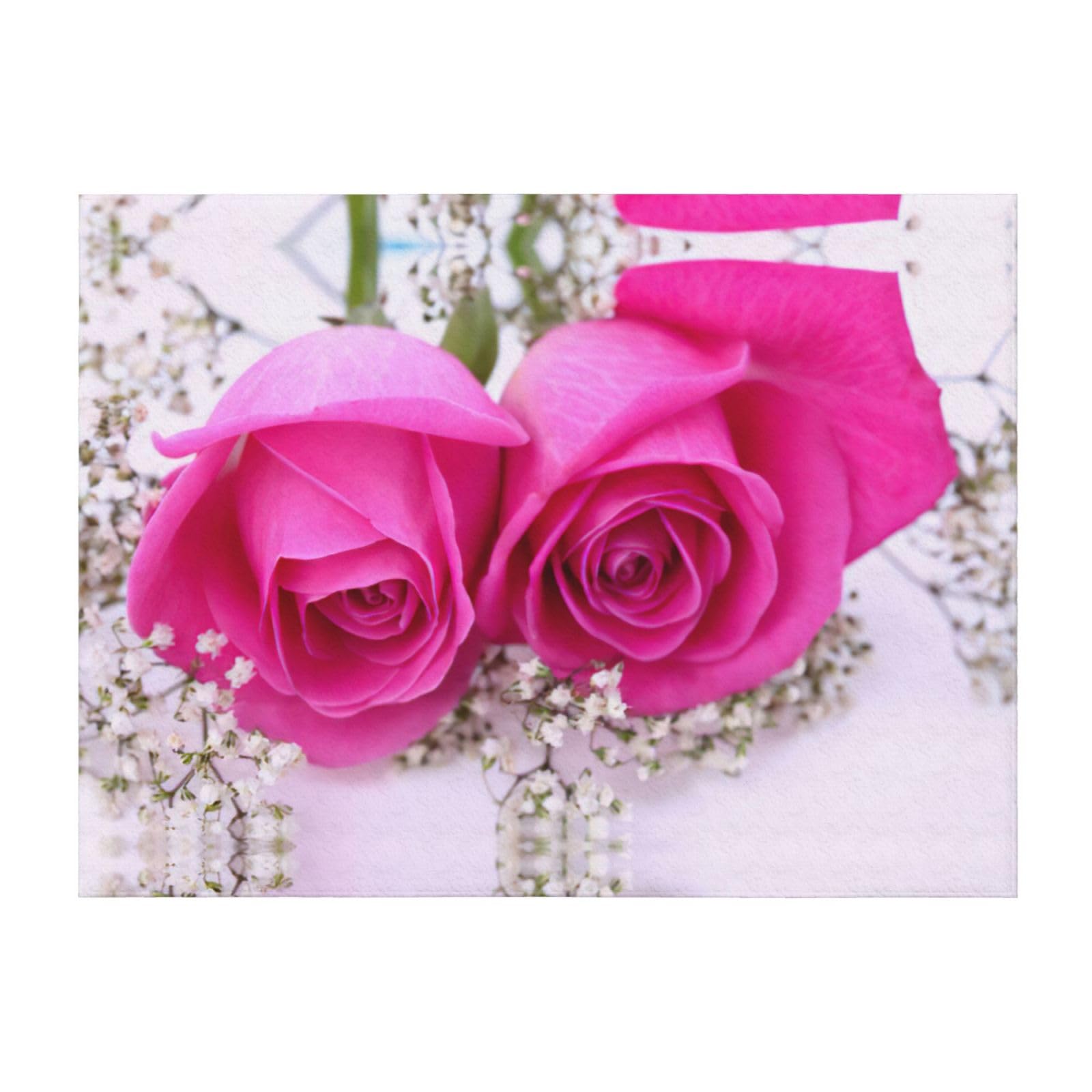 Couverture de canapé-lit rose imprimée contre les frissons du soir