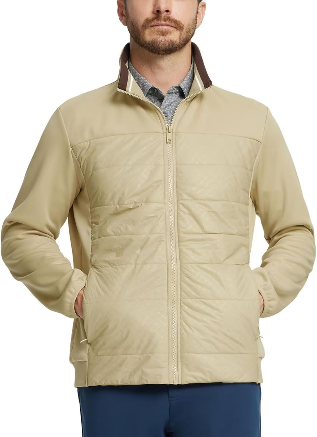 MAELREG Winter Puffer Jackets for Men Full Zip Lightweight Soft Golf Fleece Thermal Winter Coat Mens Jackets Casual Warm