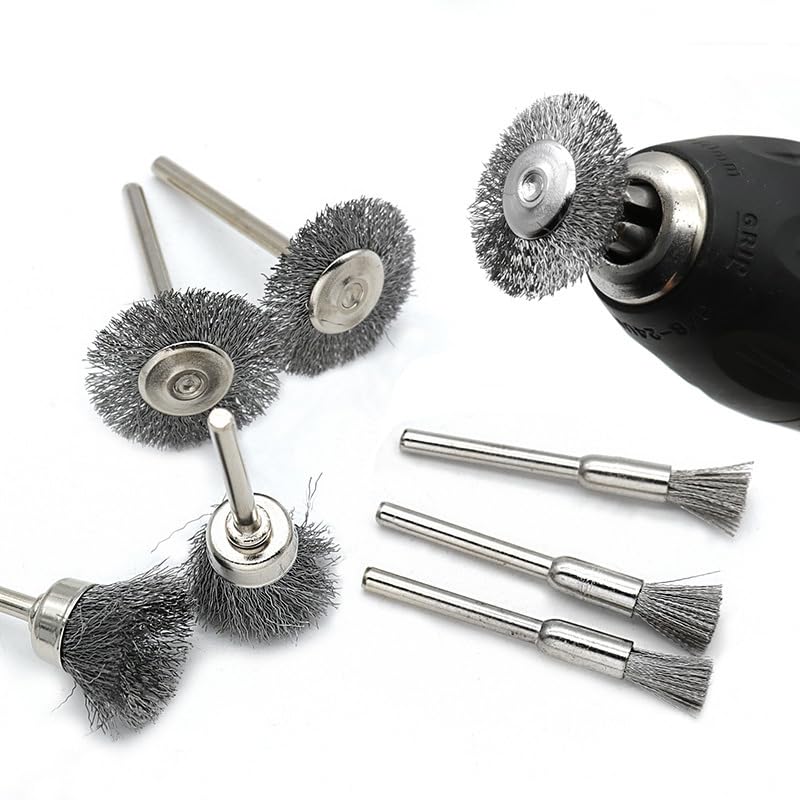 Image of Wire Buffing Wheel Brush Set, Polish Brush Pen Brushes Set Kit Polish Clean Tools (Brush 3 Sizes 15PCS)