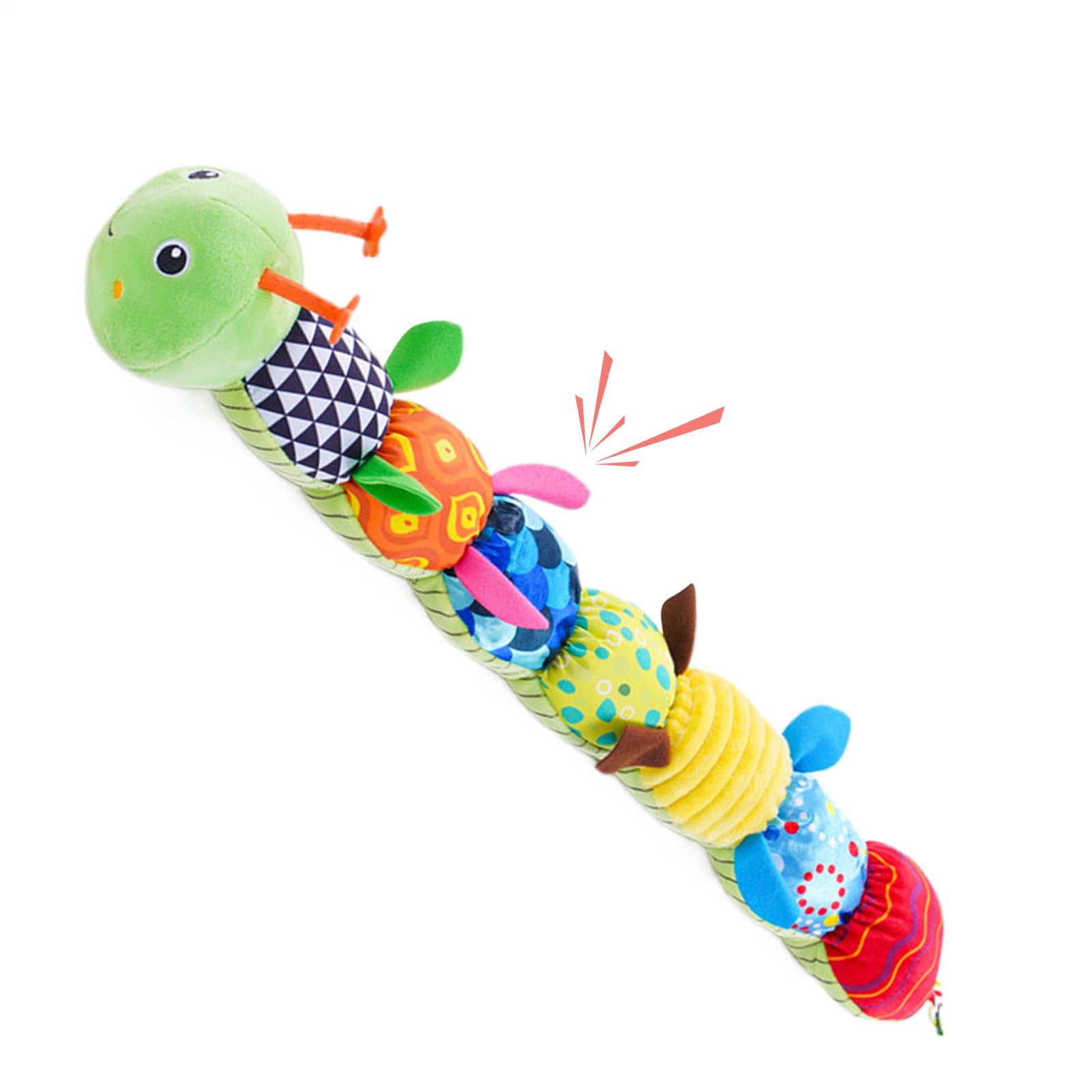 Sensory Teether - Caterpillar Shape Chewing Doll, calmings Chews Toys, Soft Silicone Teether, Soothing Sensory Relief Doll, Gentle orals Motor Aid | Caterpillar Teething Comfort for babie