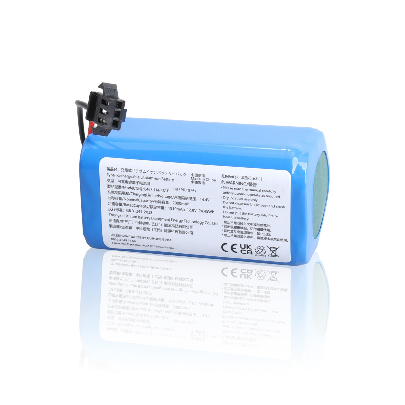 WoskjXas 2000mAh Battery Compatible with Lefant M210 M210B M210P M213 M213S Robot Vacuum Cleaner, 12.8V Replacement Battery