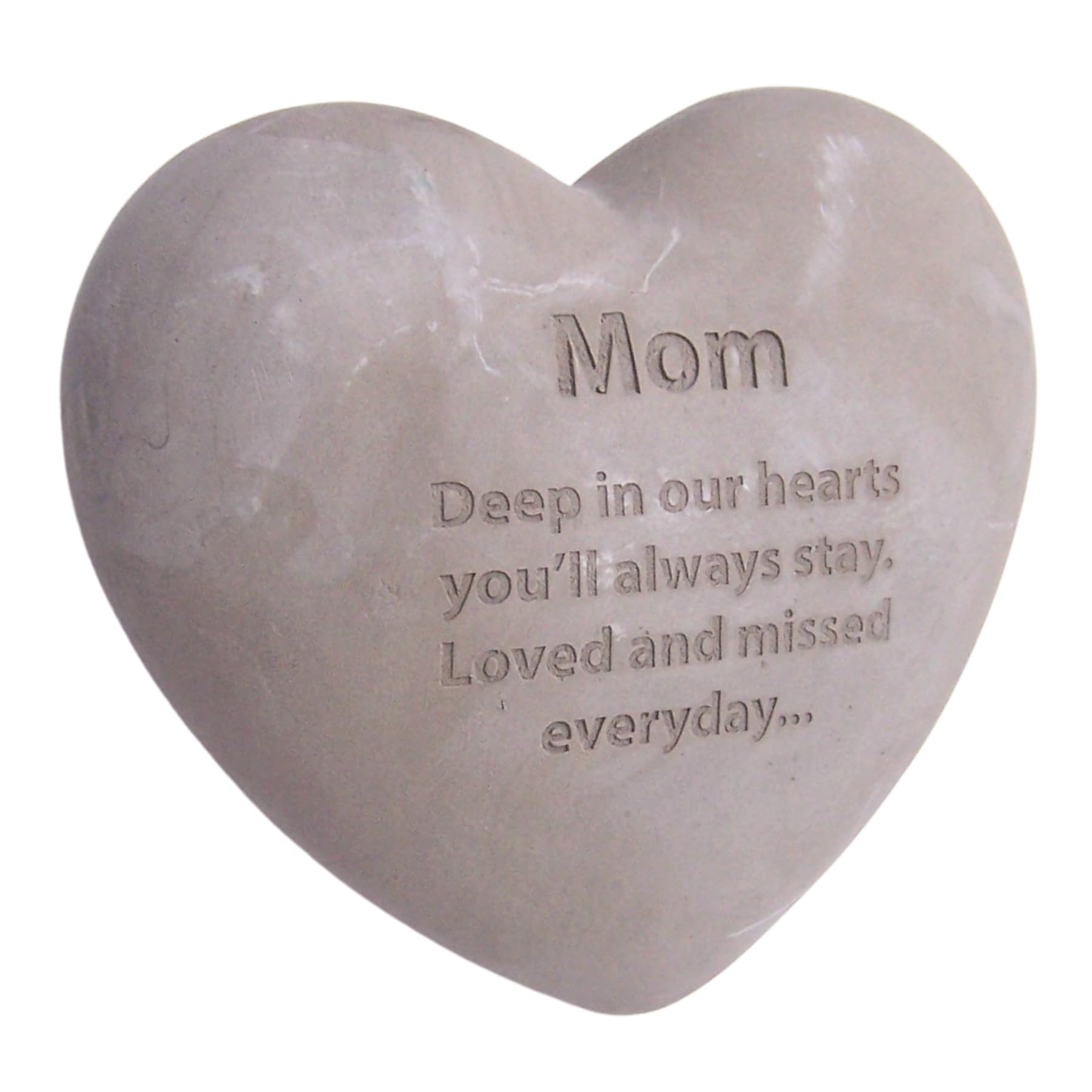 Wowser Piedra conmemorativa en forma de corazón para mamá, regalo de condolencias, acento de jardín de recuerdo, 6 pulgadas
