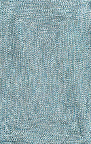 Nuloom Wynn Braided Indoor/Outdoor Area Rug, 3' X 5', Aqua #TOP2
