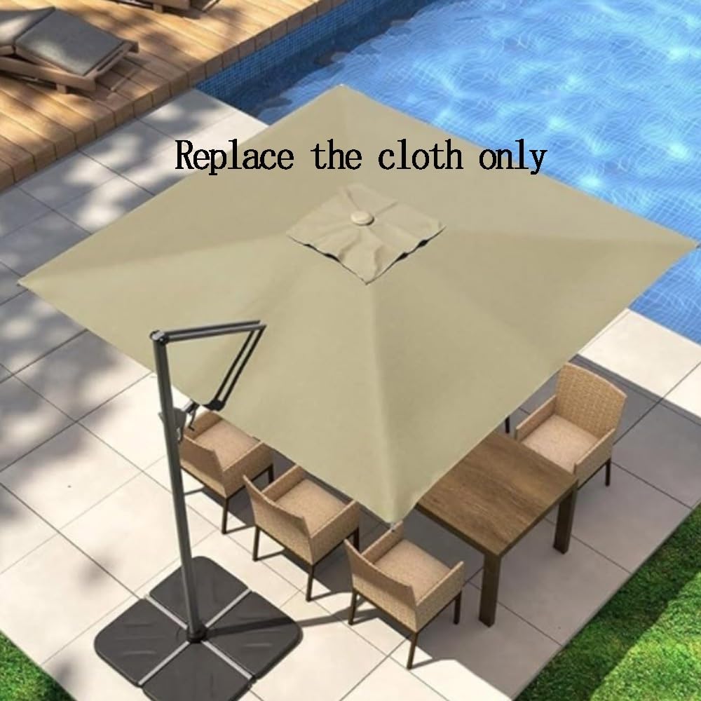 Zapasowy baldachim do parasola na wsporniku 8 x 8, 10 x 10, 4 x 3 m - Pokrowiec na parasol tarasowy, 8 żeber, przesunięty baldachim, beżowy, 4x (4 x 3 m)