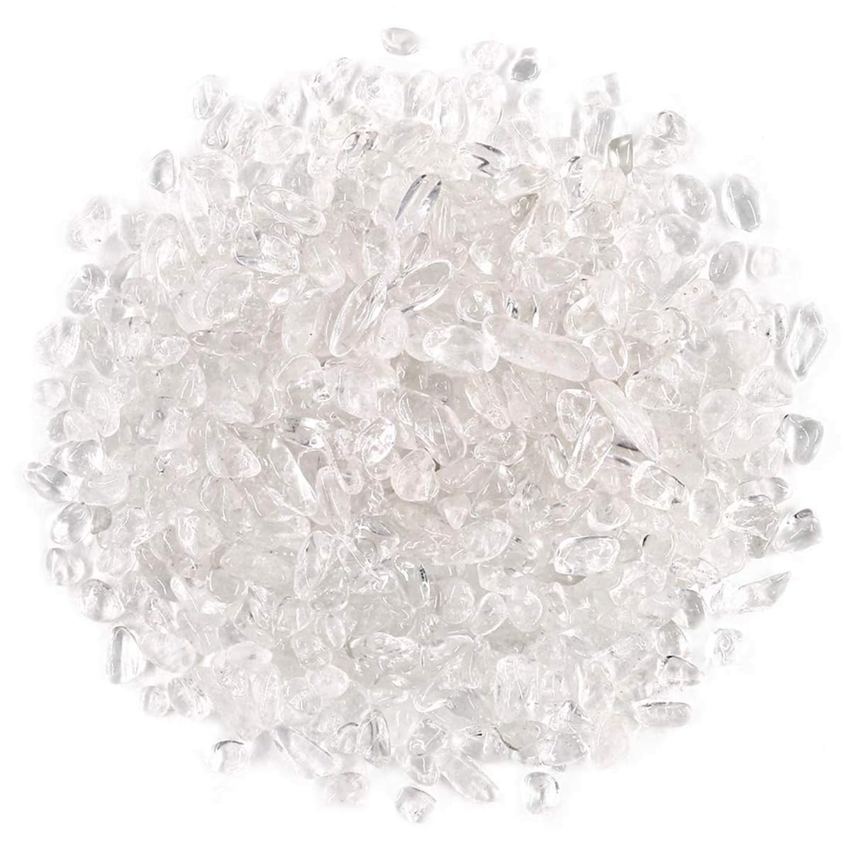 WAYBER Natural Crushed Polished Clear Quartz Healing Crystal Chips, 2 Lbs