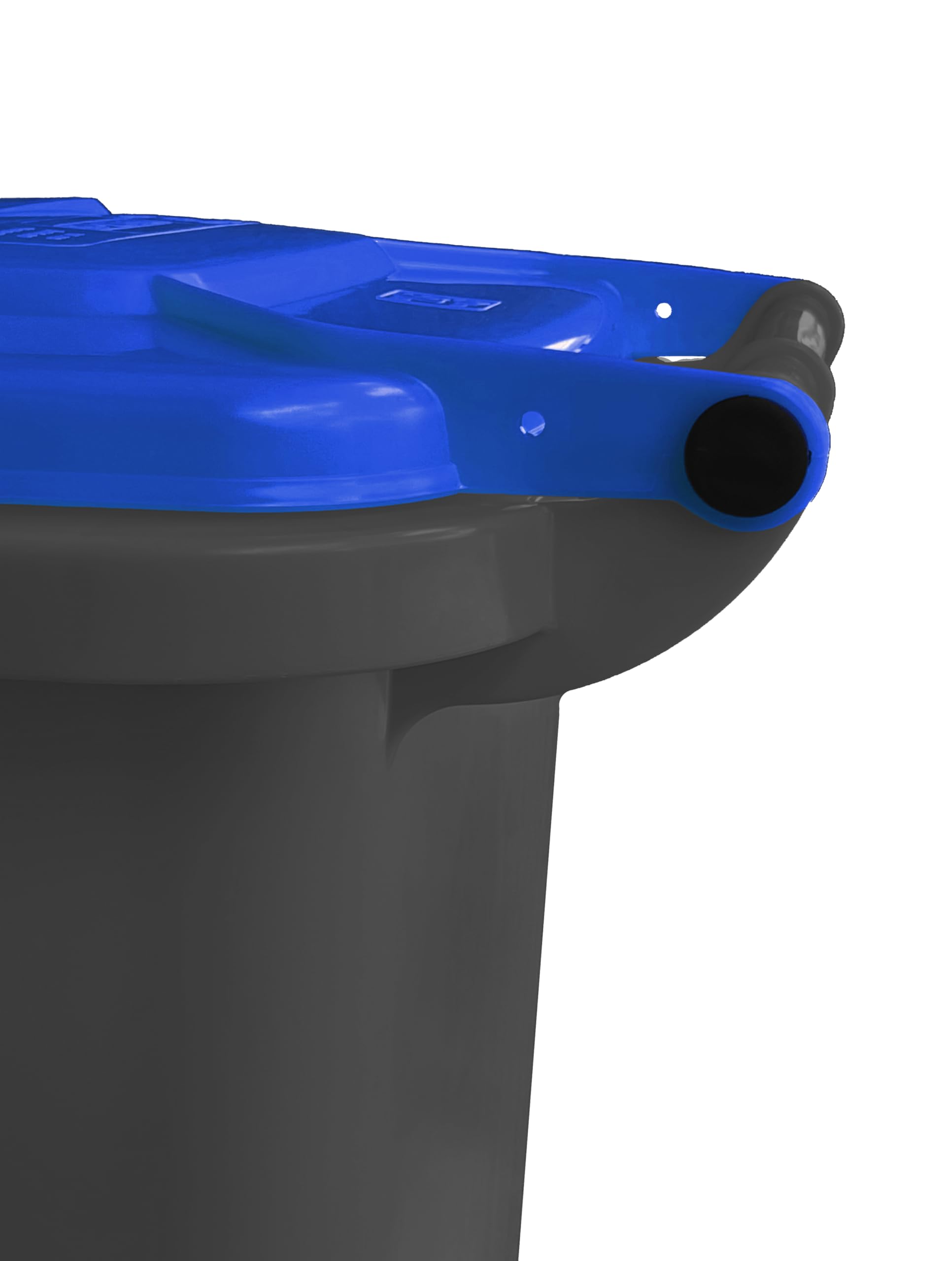 Mobil Plastic - Bidone Raccolta Differenziata 120 Litri con Coperchio e Ruote per Esterni | Fondo Grigio e Coperchio Blu | Plastica Resistente | Certificato UNI EN 840