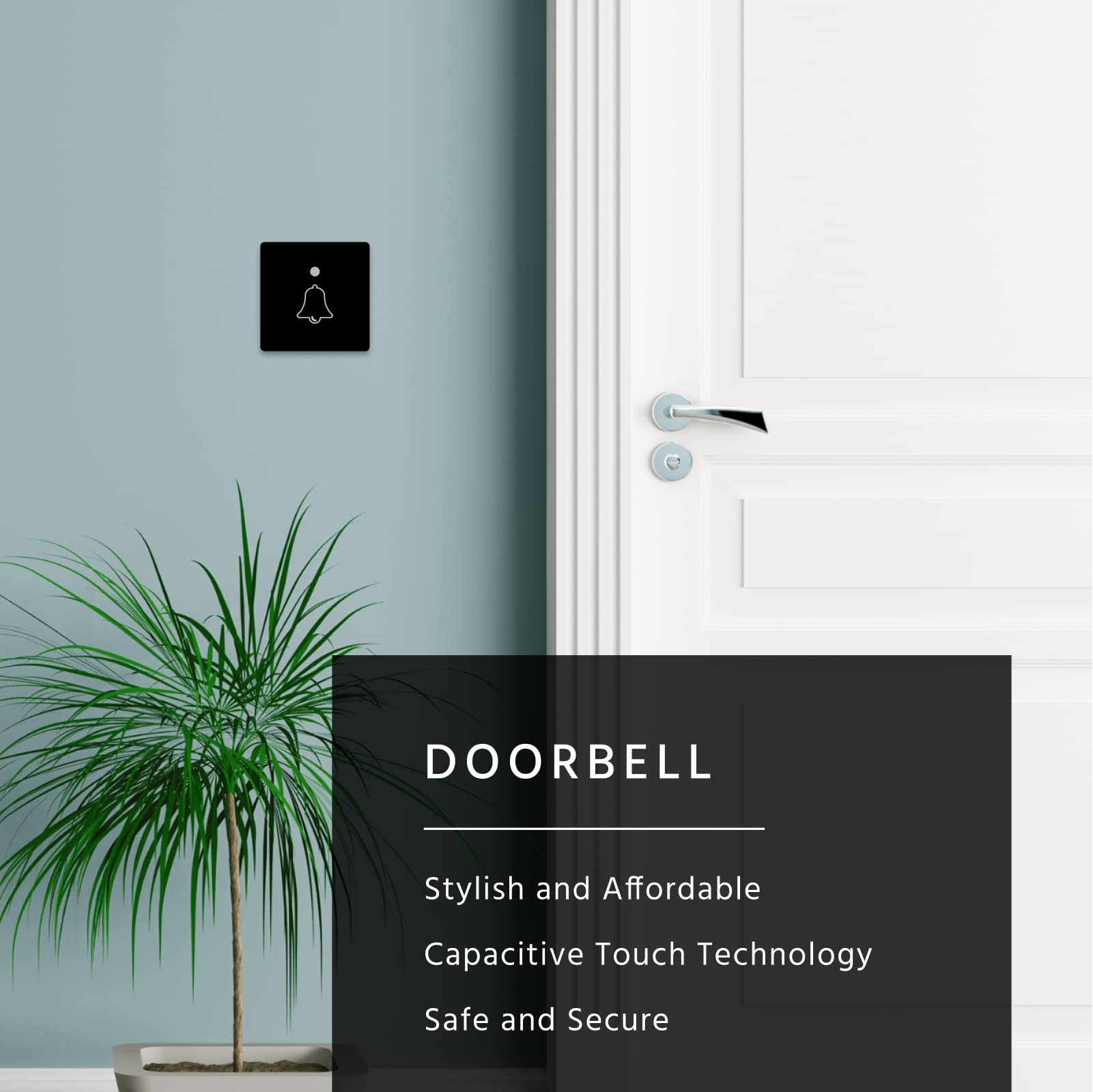 IOTICS Touch Door Bell Switch (Black Variant) 1