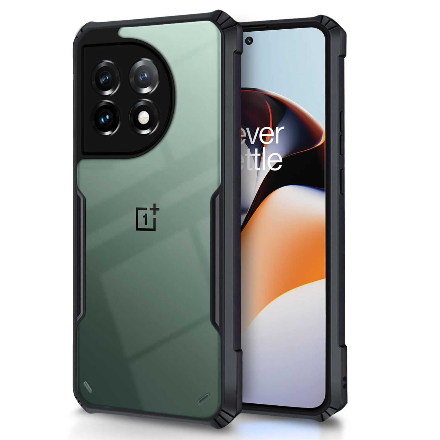 Pikkme OnePlus 11R 5G Back Cover | Crystal Clear Transparent Back | Ultra Hyrbid | Full Camera Protection | Raised Edge | Bumper Back Case for OnePlus 11R 5G (Thermoplastic Polyurethane, Black) (B0C7XCCWC4) Amazon Price History, Amazon Price Tracker