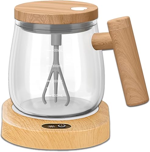 Miniatura 1 de Taza de café autoagitable, taza de café de vidrio de borosilicato de alta calidad, taza mezcladora eléctrica con posavasos termostáticos de 55, taza